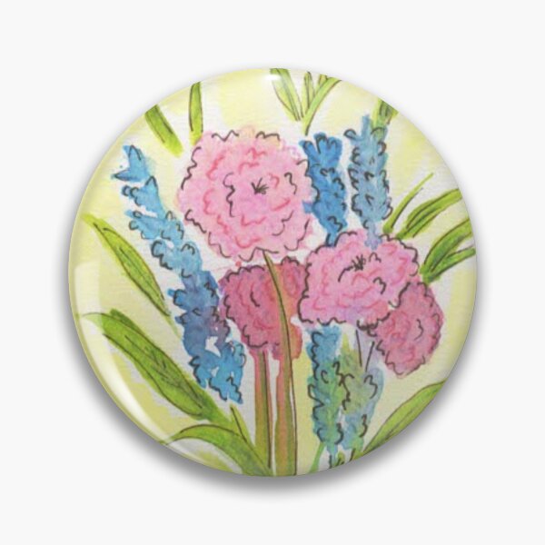 Item preview, Hand Painted Pink and Blue Watercolor Flowers designed and sold by MyCuriousMagpie.