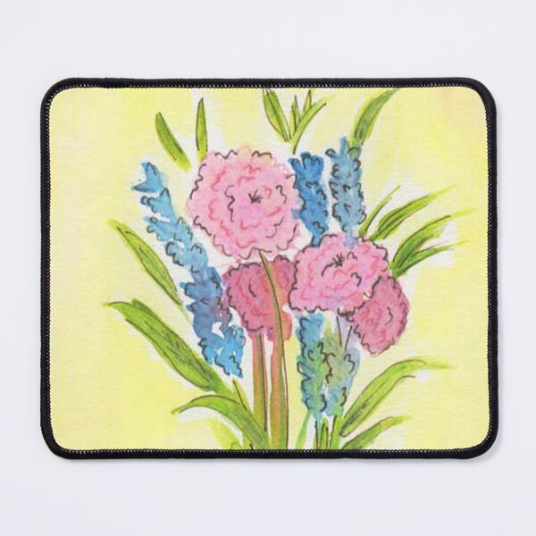 Item preview, Hand Painted Pink and Blue Watercolor Flowers designed and sold by MyCuriousMagpie.