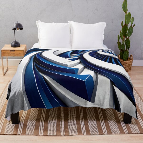 Item preview, White and Blue Abstract Swirl designed and sold by Vicky Brago-Mitchell®.