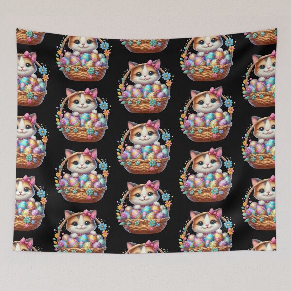 Item preview, Cute Cat in a Basket designed and sold by rustonpoldoks.