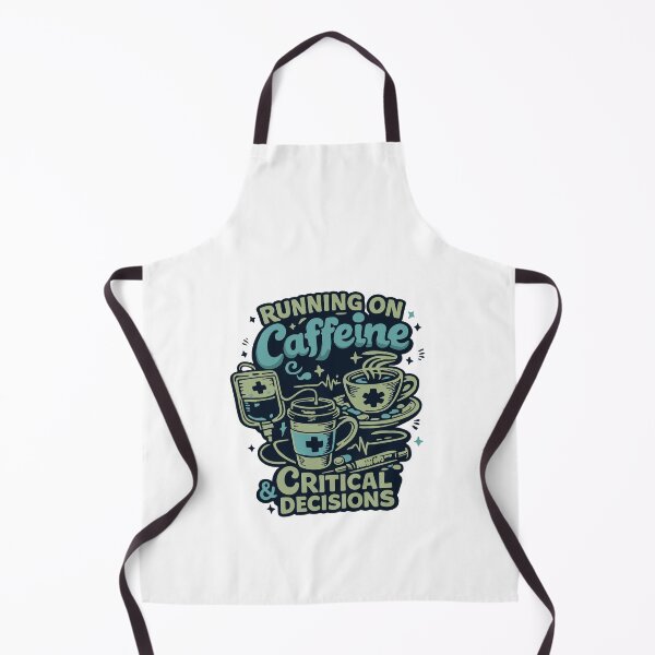 Item preview, Running On Caffeine & Critical Decisions — Funny Nurse Gift - Blue Version designed and sold by KiwyStudio.