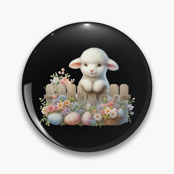 Item preview, Cute Lamb with Easter Decorations designed and sold by rustonpoldoks.