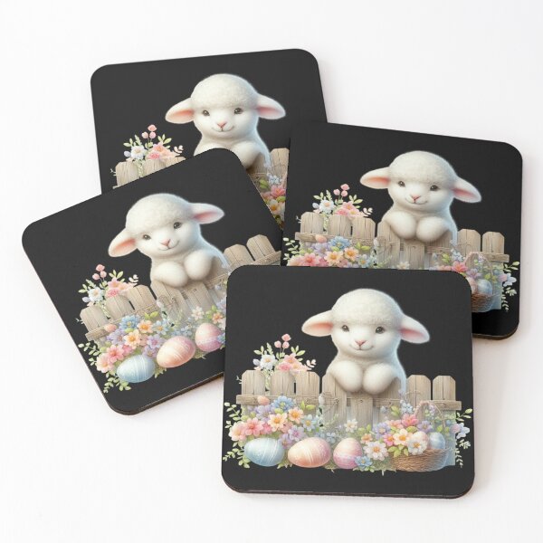 Item preview, Cute Lamb with Easter Decorations designed and sold by rustonpoldoks.