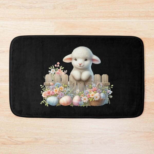 Item preview, Cute Lamb with Easter Decorations designed and sold by rustonpoldoks.