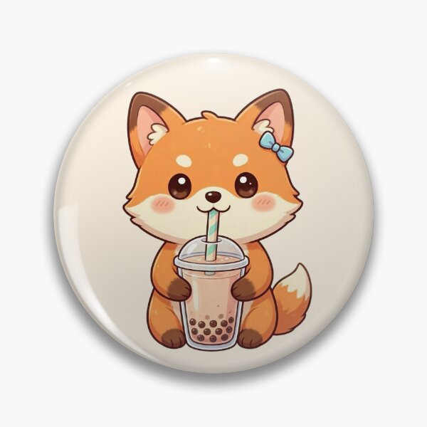 Item preview, Cute Fox Drinking Bubble Tea designed and sold by SweetLilith.