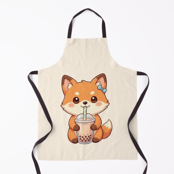 Item preview, Cute Fox Drinking Bubble Tea designed and sold by SweetLilith.