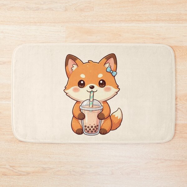 Item preview, Cute Fox Drinking Bubble Tea designed and sold by SweetLilith.
