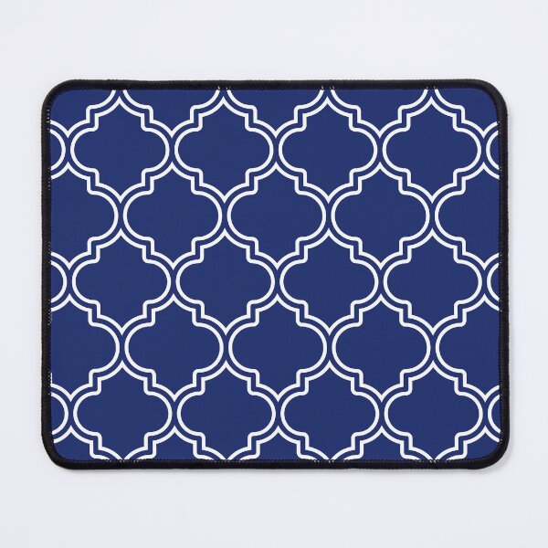 Item preview, Moroccan Vintage Quatrefoil Pattern In Blue And White designed and sold by DEC02.
