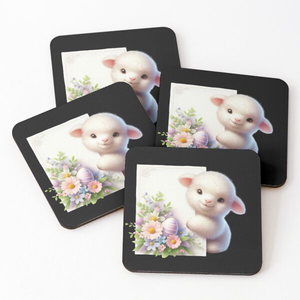 Item preview, Adorable Lamb and Floral Card designed and sold by rustonpoldoks.