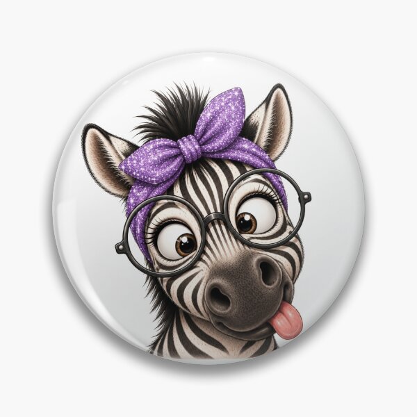 Item preview, Funny Zebra with Glasses – Cute Goofy Animal Portrait designed and sold by LittleGinnyArt.