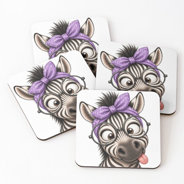 Item preview, Funny Zebra with Glasses – Cute Goofy Animal Portrait designed and sold by LittleGinnyArt.