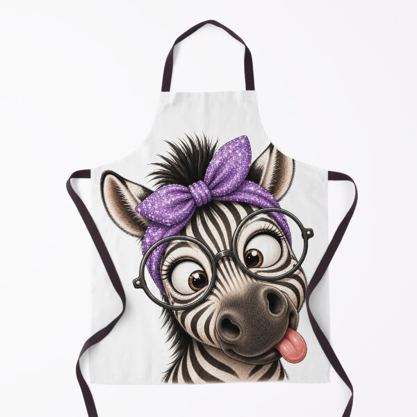 Item preview, Funny Zebra with Glasses – Cute Goofy Animal Portrait designed and sold by LittleGinnyArt.