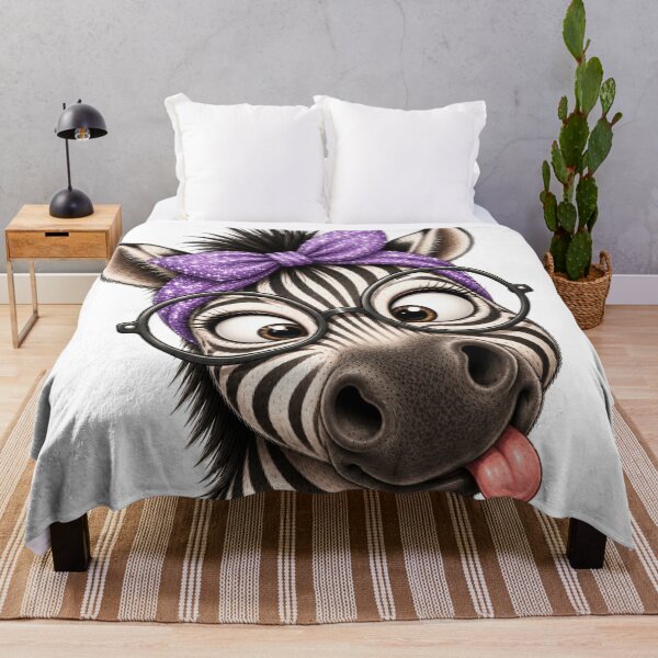 Item preview, Funny Zebra with Glasses – Cute Goofy Animal Portrait designed and sold by LittleGinnyArt.