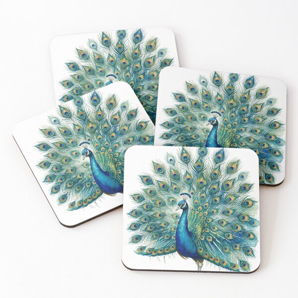 Item preview, Peacock Watercolor Print | Fully Spread Tail Bird Art | Boho  designed and sold by laughingshirts.
