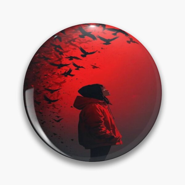 Item preview, The Flight of Inner Shadows, Red Silhouette and Flock of Crows - Dark and Cinematic Art designed and sold by RAYBIL.