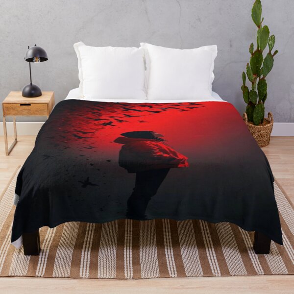 Item preview, The Flight of Inner Shadows, Red Silhouette and Flock of Crows - Dark and Cinematic Art designed and sold by RAYBIL.
