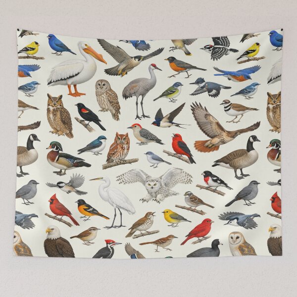 Item preview, Native Birds of Illinois Retro Style Identification Chart designed and sold by kakarikihill.