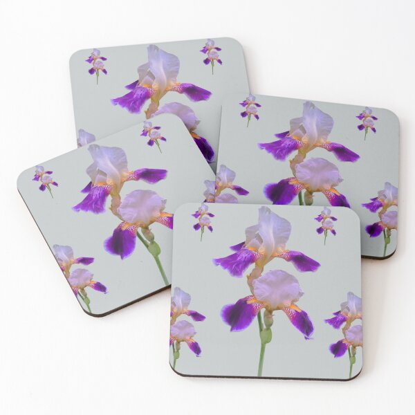 Item preview, Minimalist Deep Purple Iris Flower Macro Photography Collage designed and sold by JurateArt-DK.
