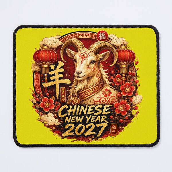 Item preview, Chinese New Year 2027 | Year of the Goat Lucky Round Emblem designed and sold by Flavaprints4u.