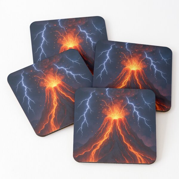 Item preview, Dramatic Volcano Eruption with Lightning Strikes designed and sold by Donlaporn.