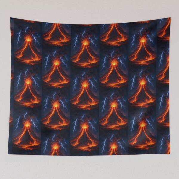 Item preview, Dramatic Volcano Eruption with Lightning Strikes designed and sold by Donlaporn.