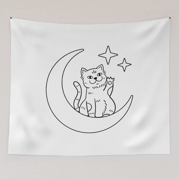 Item preview, Mystical Black Cat on Crescent Moon | Celestial Witchcore Gothic T-Shirt designed and sold by thepeaceful90.