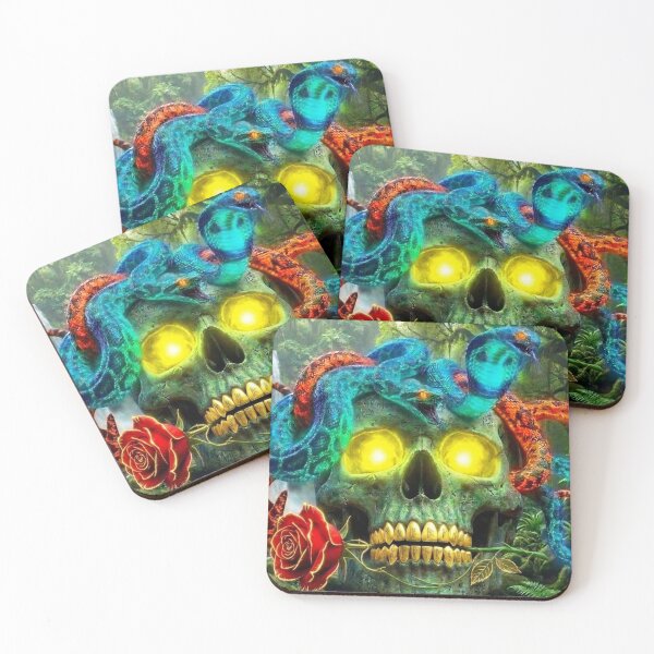 Item preview, Glowing Medusa Skull with Rose in the Forest   designed and sold by Trans4med.