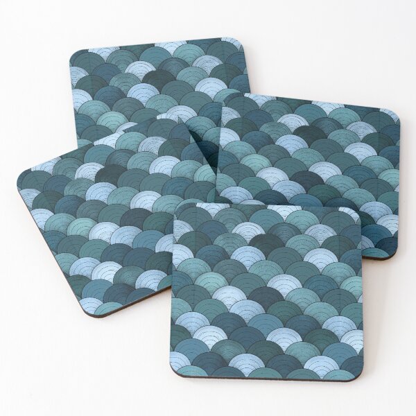 Item preview, Oceanic Teal Scalloped Mermaid Scales designed and sold by Piotrek0001.