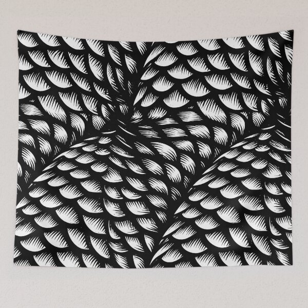 Item preview, Abstract Feathered Sea Wave Line Art designed and sold by Piotrek0001.