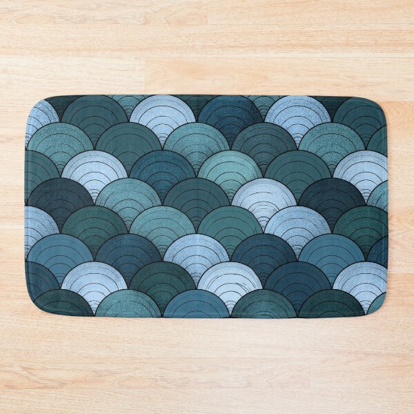Item preview, Oceanic Teal Scalloped Mermaid Scales designed and sold by Piotrek0001.