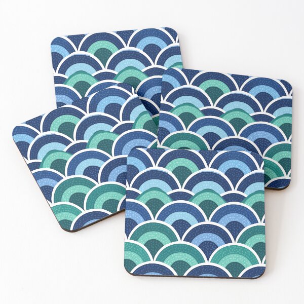 Item preview, Multitone Blue Coastal Wave Pattern designed and sold by Piotrek0001.