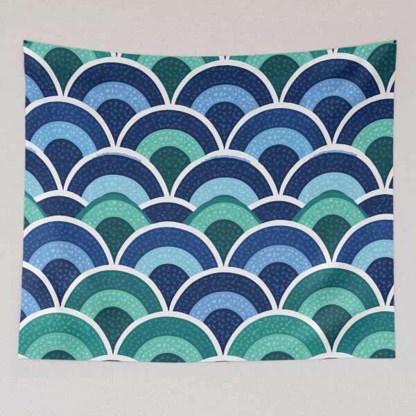 Item preview, Multitone Blue Coastal Wave Pattern designed and sold by Piotrek0001.
