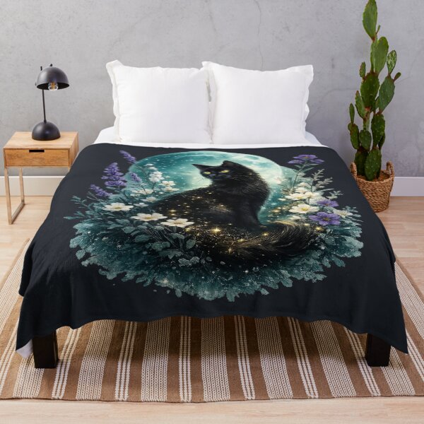Item preview, Mystical Black Cat in the Moonlight designed and sold by thirtyonestars.