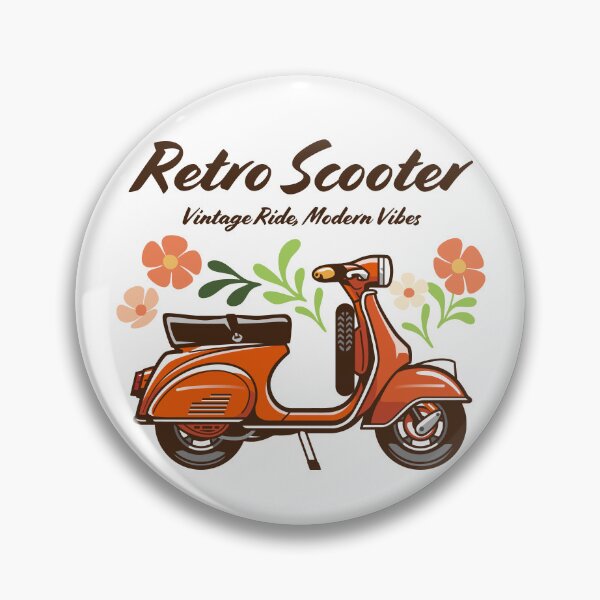 Item preview, Candy Color Retro Scooter - Vintage Motor Scooter Illustration_RED_WH designed and sold by AckeeWolf.