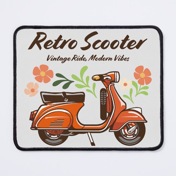 Item preview, Candy Color Retro Scooter - Vintage Motor Scooter Illustration_RED_WH designed and sold by AckeeWolf.