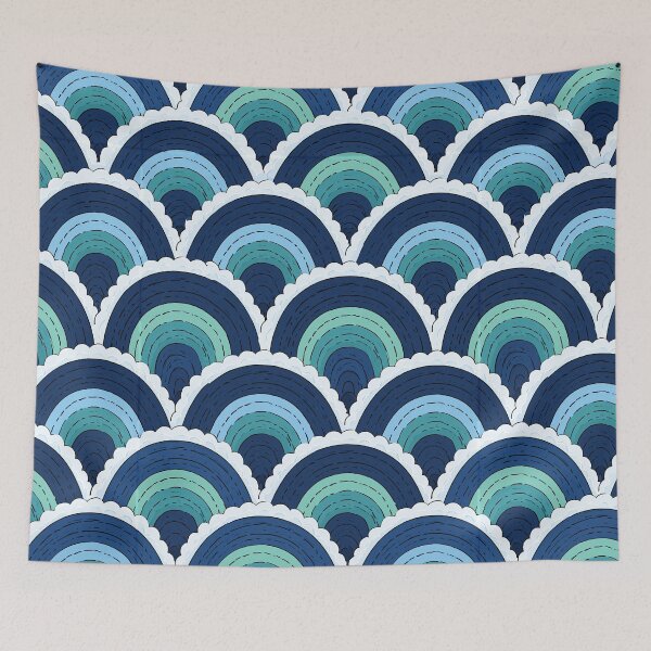 Item preview, Vibrant Blue Geometric Ripple Design designed and sold by Piotrek0001.