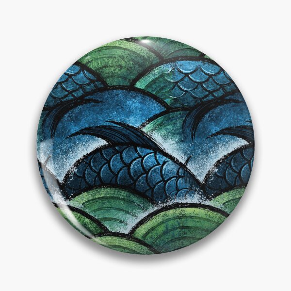Item preview, Watercolor Green and Blue Sea Waves designed and sold by Piotrek0001.