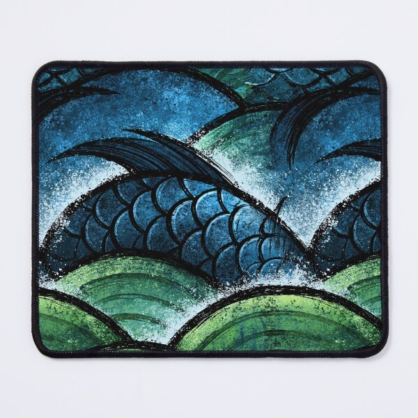 Item preview, Watercolor Green and Blue Sea Waves designed and sold by Piotrek0001.