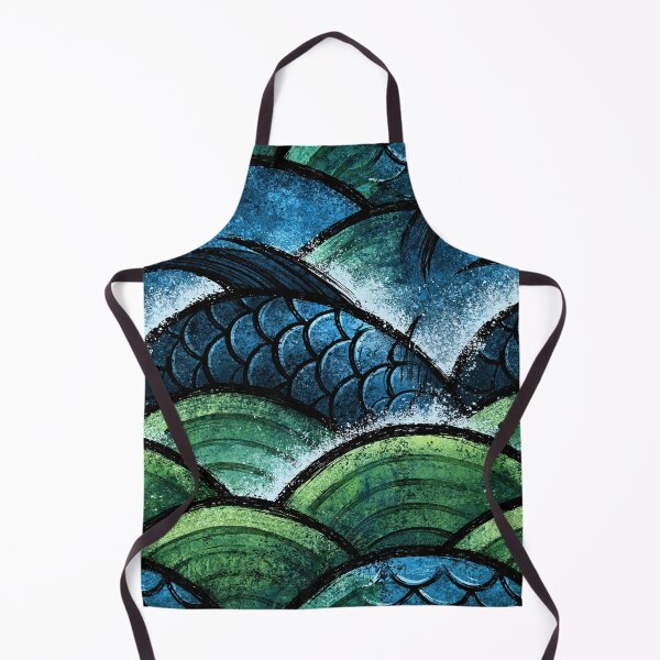 Item preview, Watercolor Green and Blue Sea Waves designed and sold by Piotrek0001.