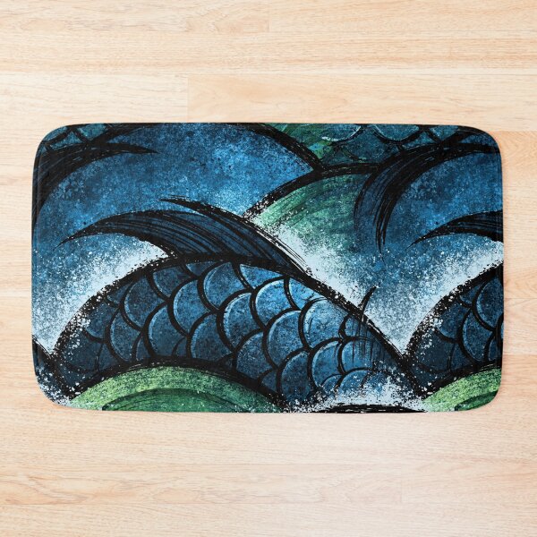 Item preview, Watercolor Green and Blue Sea Waves designed and sold by Piotrek0001.