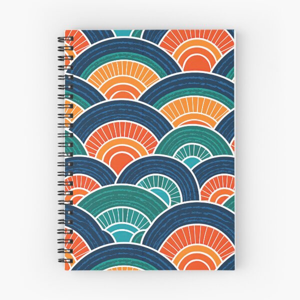 Item preview, Sunset Orange and Teal Japanese Waves designed and sold by Piotrek0001.