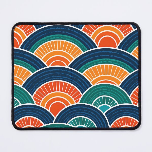 Item preview, Sunset Orange and Teal Japanese Waves designed and sold by Piotrek0001.