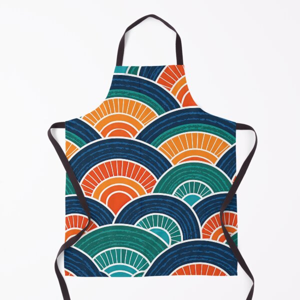 Item preview, Sunset Orange and Teal Japanese Waves designed and sold by Piotrek0001.