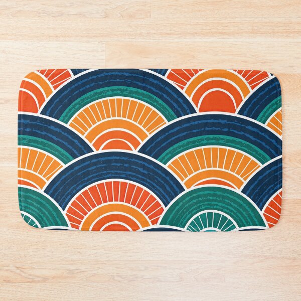 Item preview, Sunset Orange and Teal Japanese Waves designed and sold by Piotrek0001.