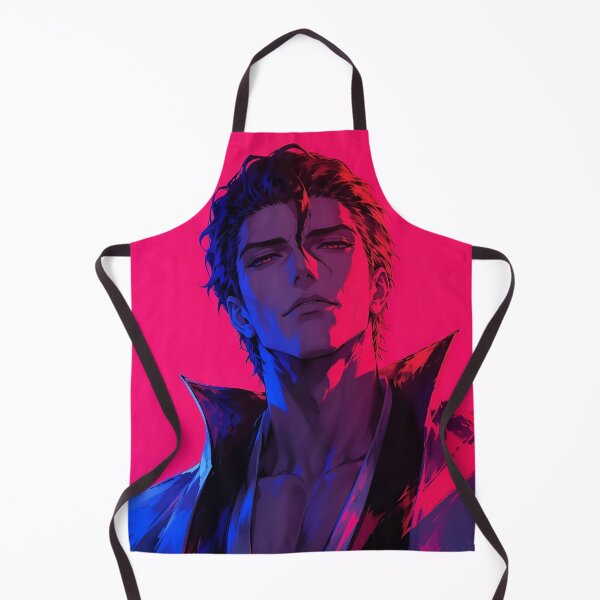 Item preview, Aizen | Neon Anime Warrior Portrait | Crimson & Blue Samurai Aesthetic | Dark Digital Art Print designed and sold by Dyan4.