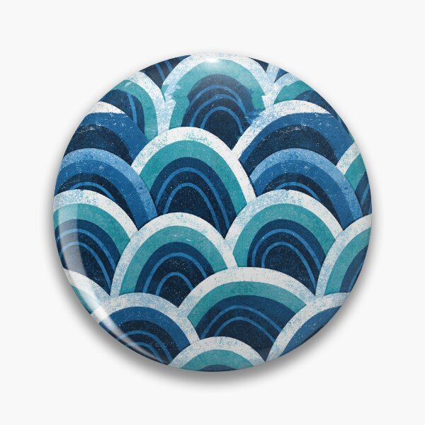 Item preview, Azure Blue Watercolor Seigaiha Waves designed and sold by Piotrek0001.