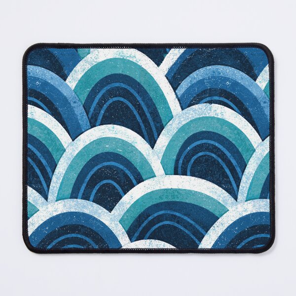 Item preview, Azure Blue Watercolor Seigaiha Waves designed and sold by Piotrek0001.