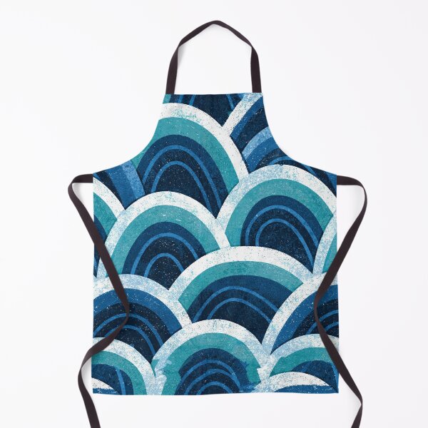 Item preview, Azure Blue Watercolor Seigaiha Waves designed and sold by Piotrek0001.
