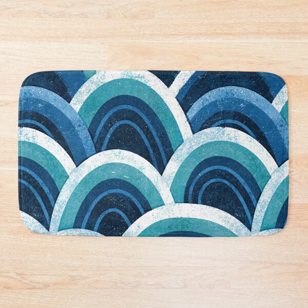 Item preview, Azure Blue Watercolor Seigaiha Waves designed and sold by Piotrek0001.