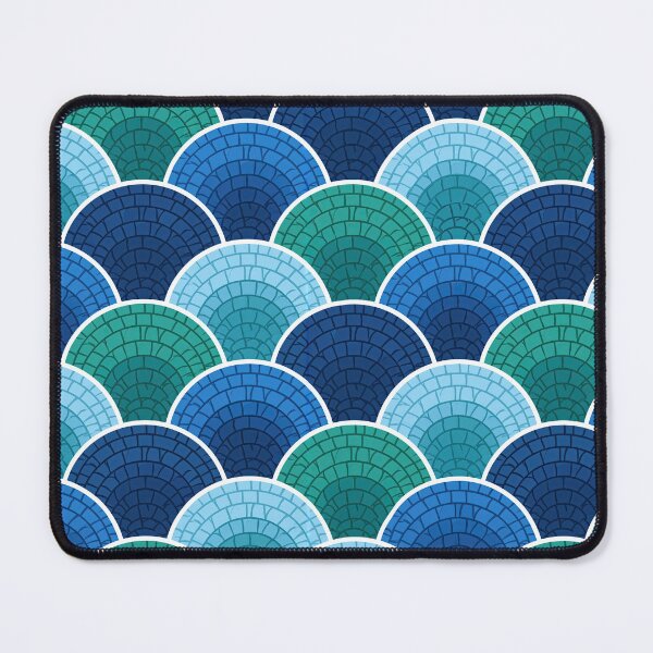 Item preview, Teal Mosaic Scalloped Scale Pattern designed and sold by Piotrek0001.